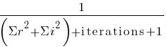1 / {( Sigma r^2 + Sigma i^2 ) + rmi rmt rme rmr rma rmt rmi rmo rmn rms + 1} 1 / {( Sigma r^2 + Sigma i^2 ) + rmi rmt rme rmr rma rmt rmi rmo rmn rms + 1}