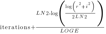 rmi rmt rme rmr rma rmt rmi rmo rmn rms + {{L N 2 - log( {log (r ^ 2 + i ^ 2)} / {2 L N 2} )} / {L O G E}} rmi rmt rme rmr rma rmt rmi rmo rmn rms + {{L N 2 - log( {log (r ^ 2 + i ^ 2)} / {2 L N 2} )} / {L O G E}}